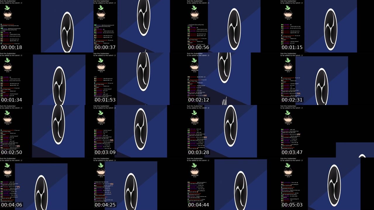 Contact-sheet preview of Talygotchi's Twitch recording