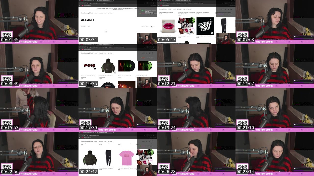 Contact-sheet preview of emmablackerytv's Twitch recording