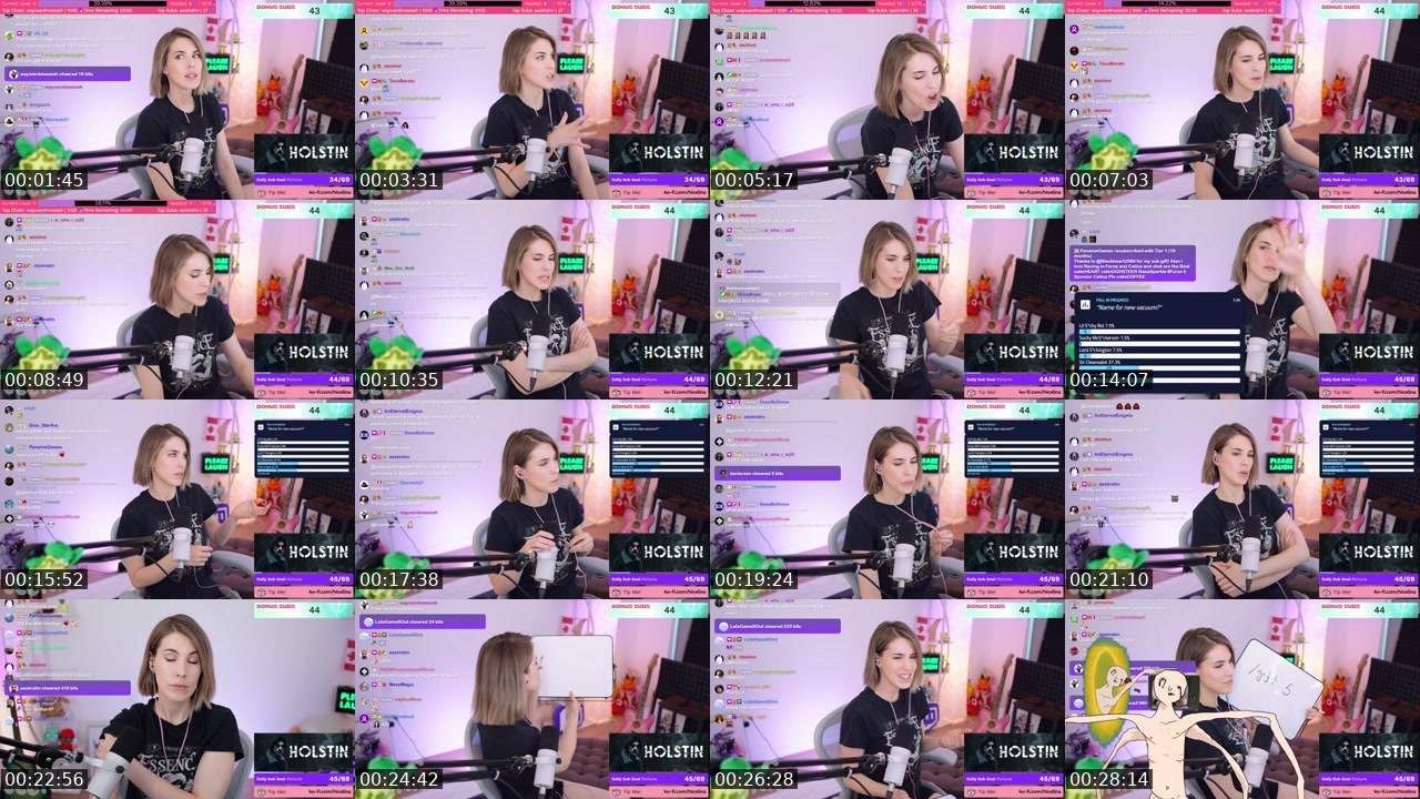 Contact-sheet preview of Celina's Twitch recording