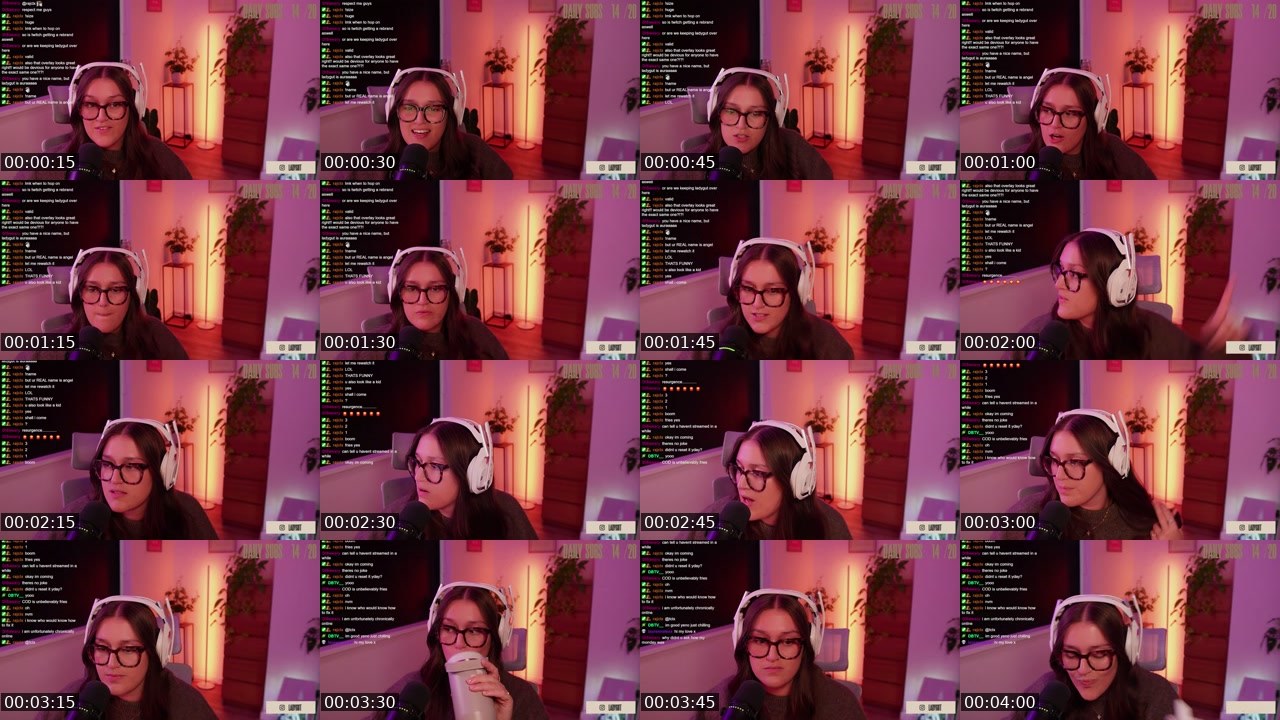 Contact-sheet preview of LadyGut's Twitch recording