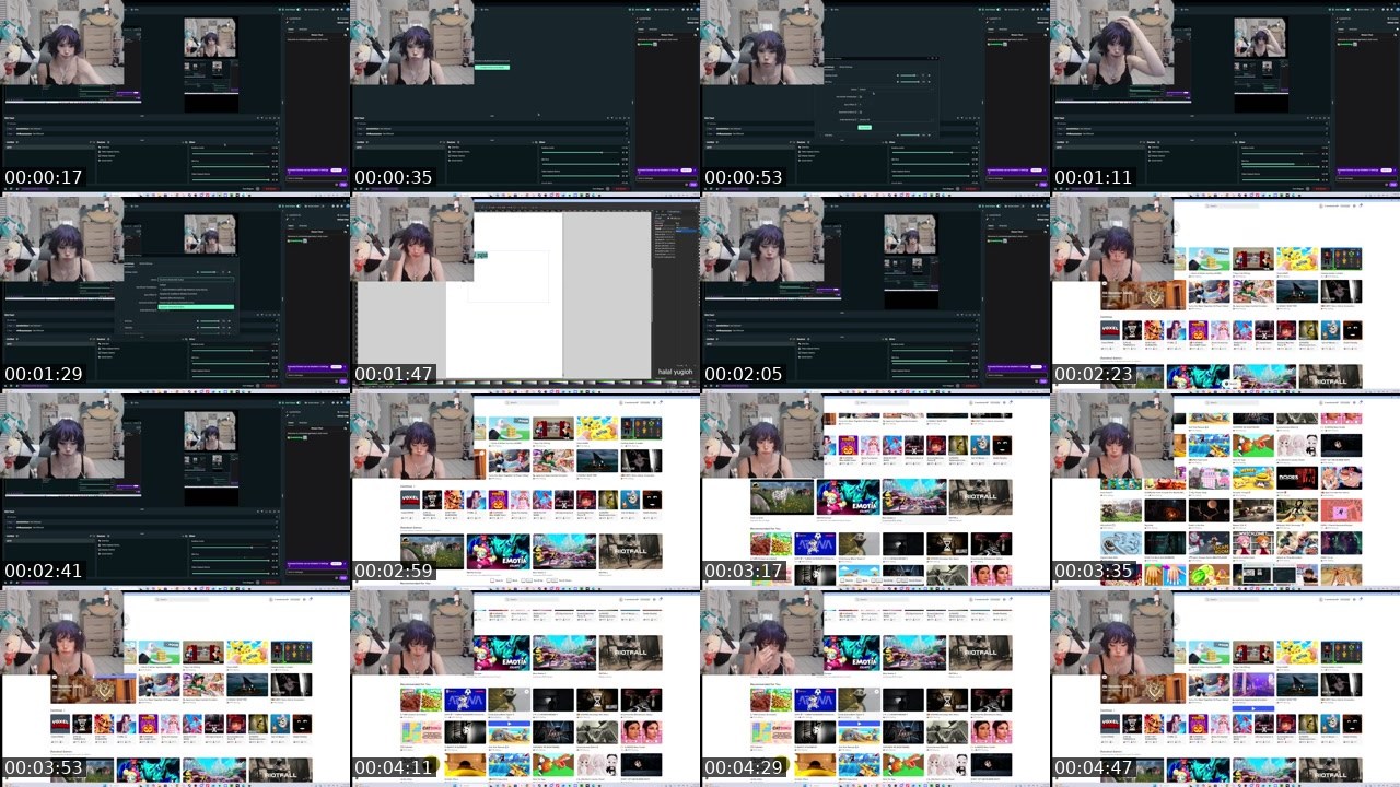Contact-sheet preview of chickenburgerbaby's Twitch recording