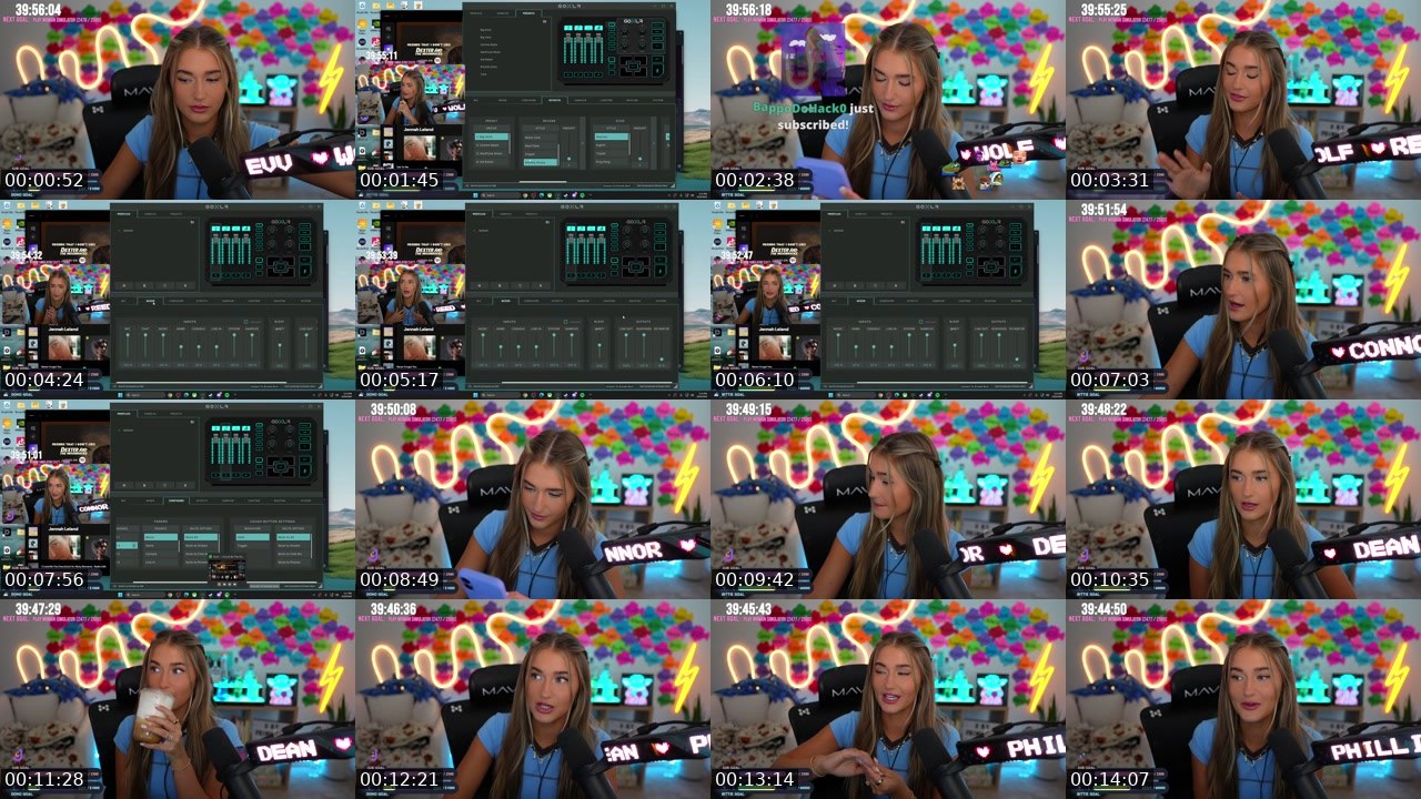 Contact-sheet preview of Jennah's Twitch recording