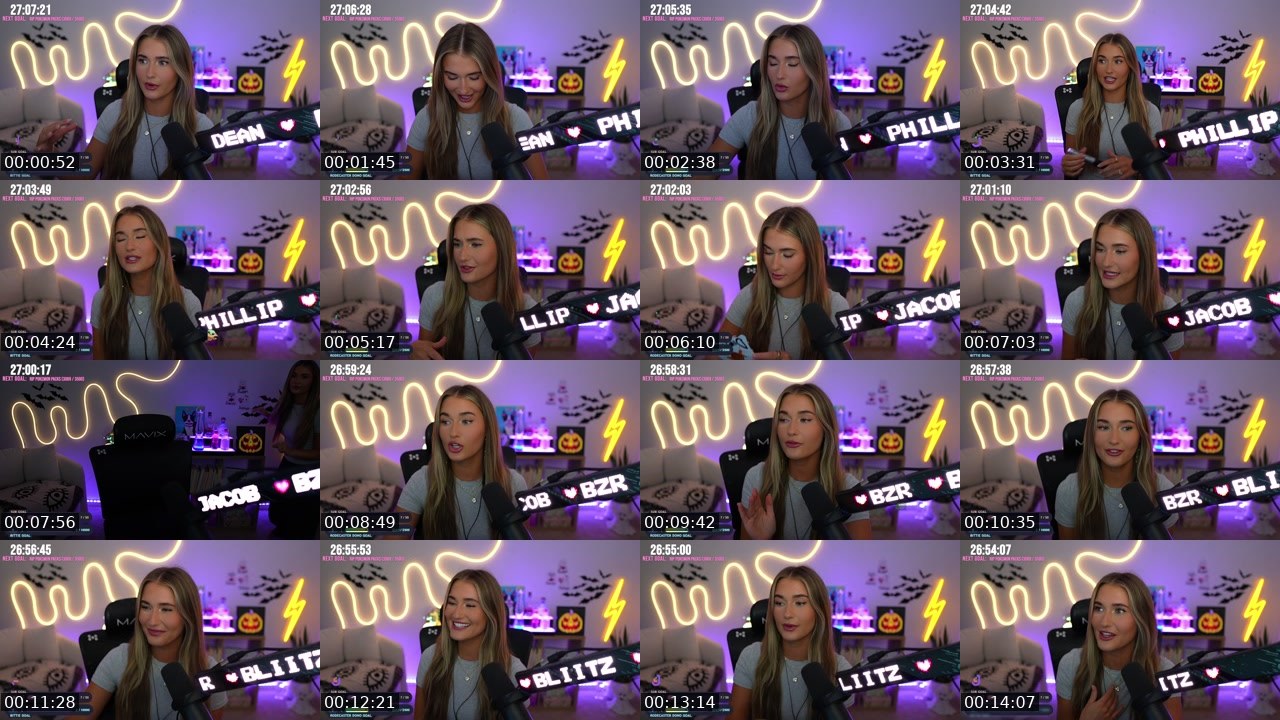 Contact-sheet preview of Jennah's Twitch recording
