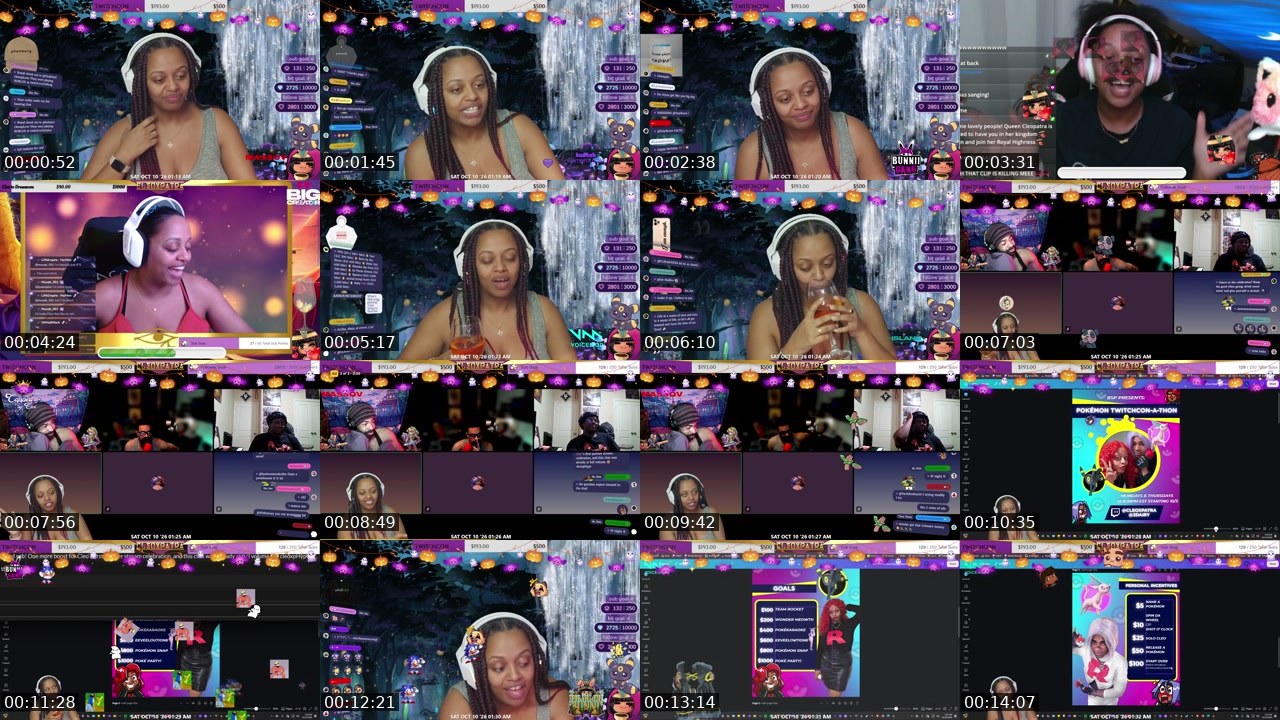 Contact-sheet preview of CLEOxPATRA's Twitch recording