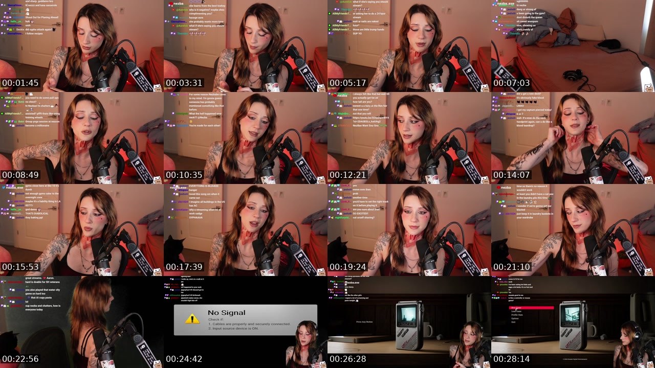 Contact-sheet preview of Nezba's Twitch recording