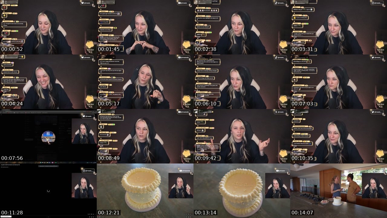 Contact-sheet preview of Meeix's Twitch recording