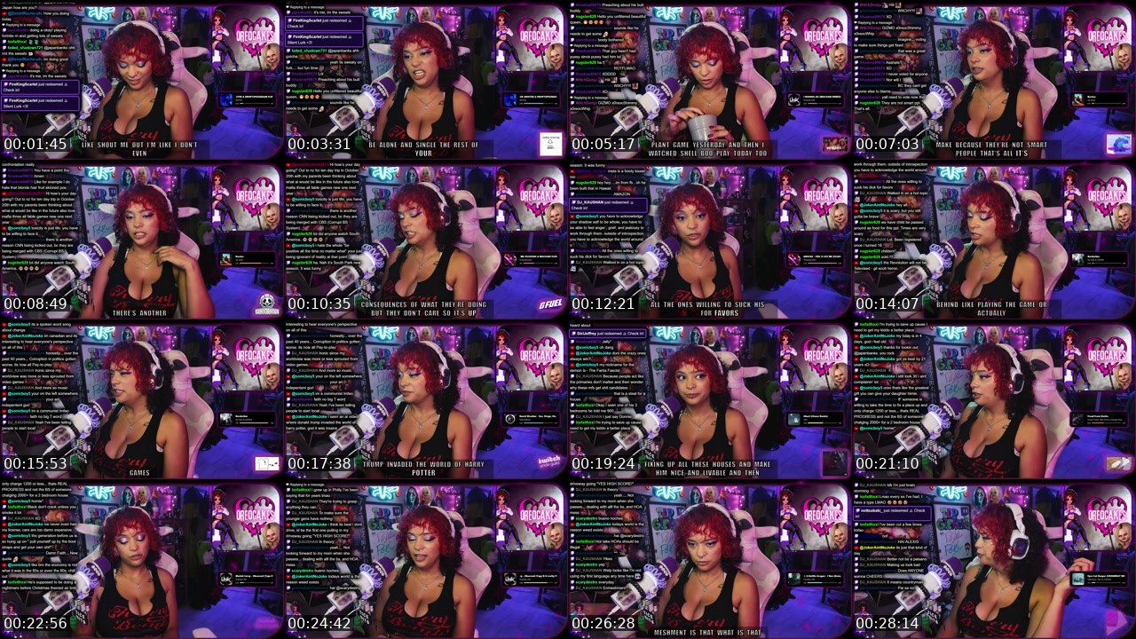 Contact-sheet preview of 0reoCakes's Twitch recording