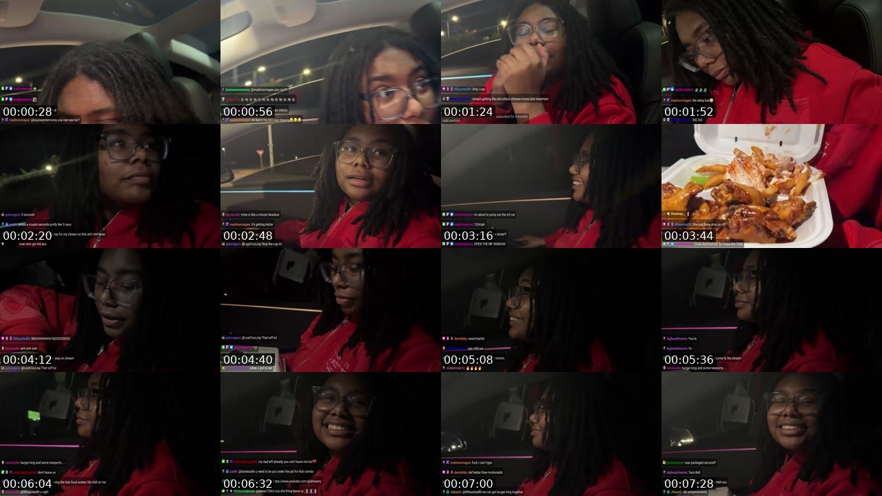 Contact-sheet preview of SheCarry's Twitch recording