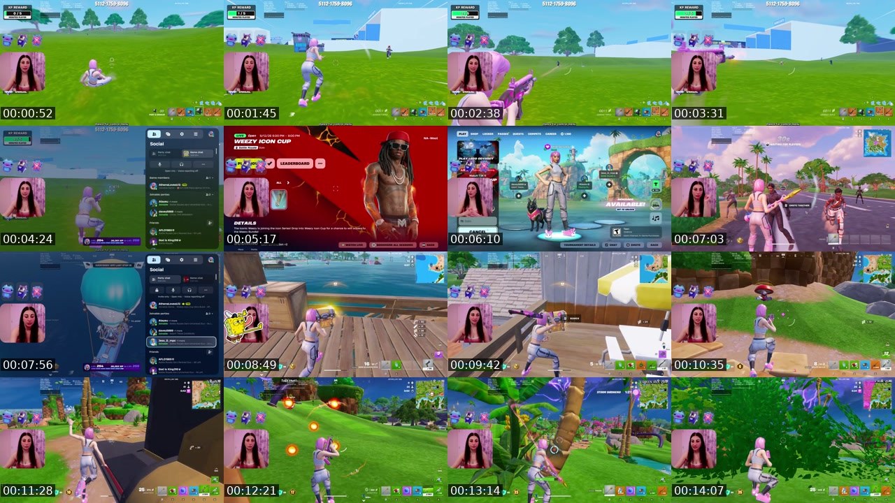Contact-sheet preview of AthenaLovesU's Twitch recording
