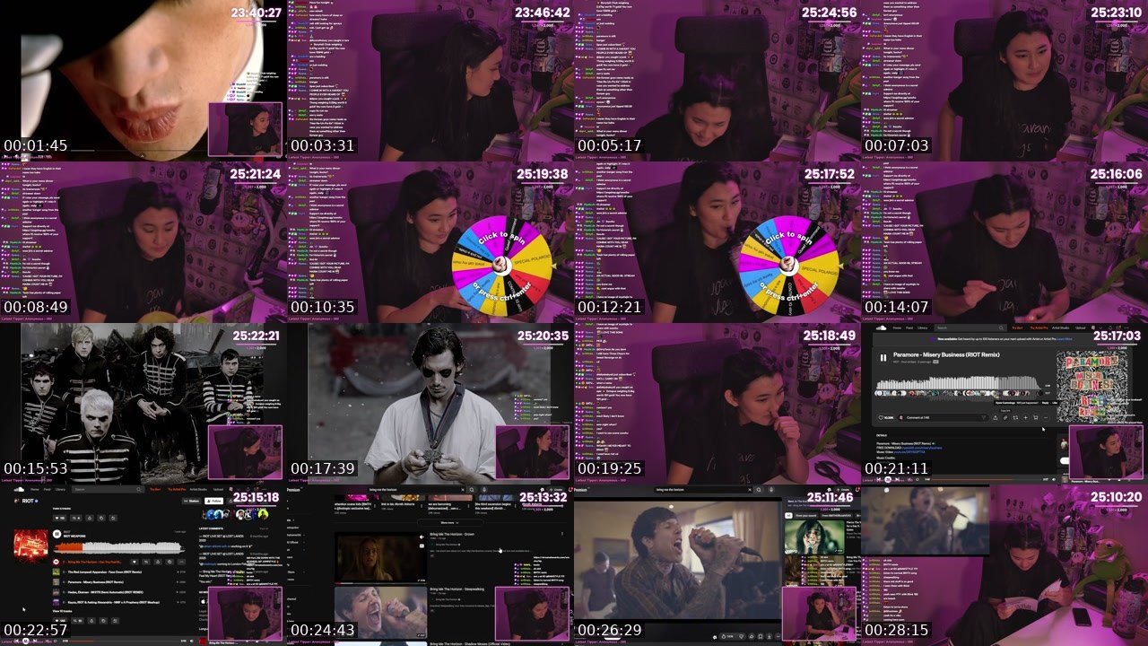 Contact-sheet preview of Soochu's Twitch recording