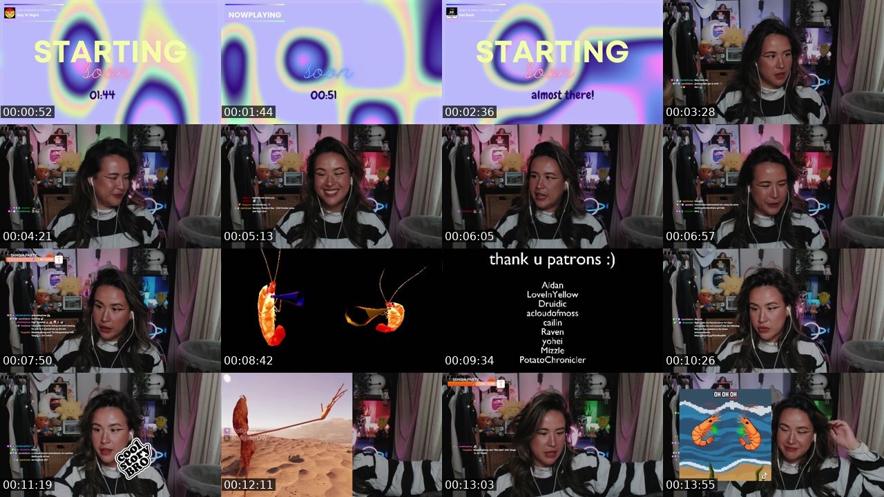 Contact-sheet preview of spoophy's Twitch recording
