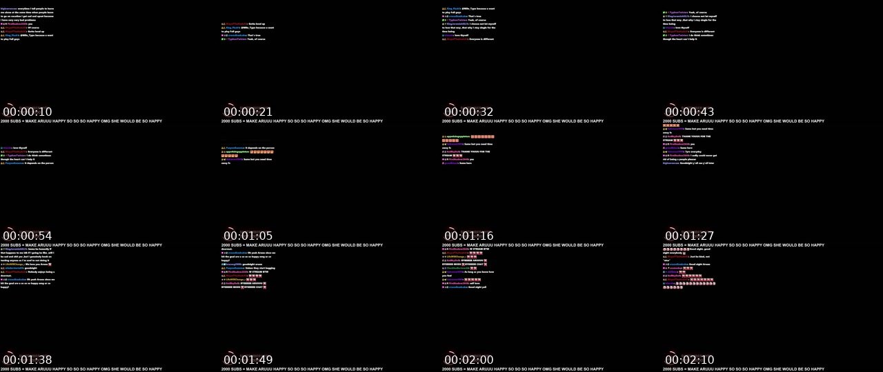 Contact-sheet preview of ARUUU's Twitch recording