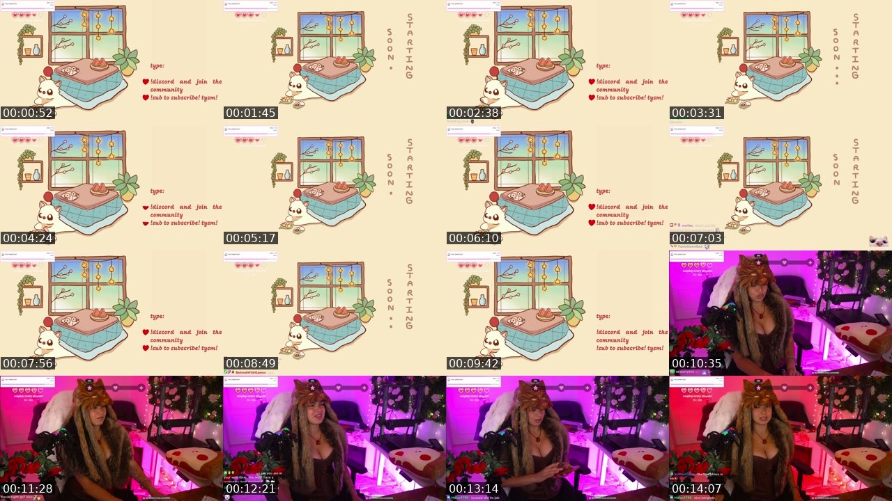 Contact-sheet preview of wolfee's Twitch recording