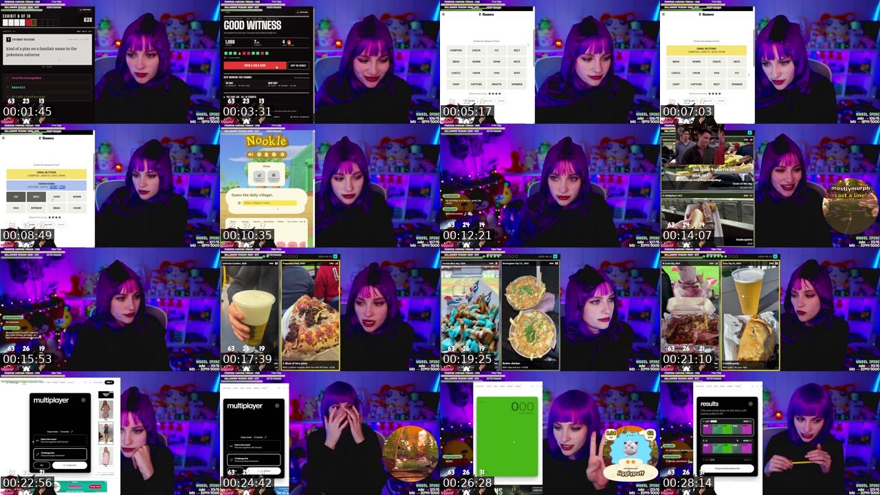 Contact-sheet preview of OlivesCrossing's Twitch recording
