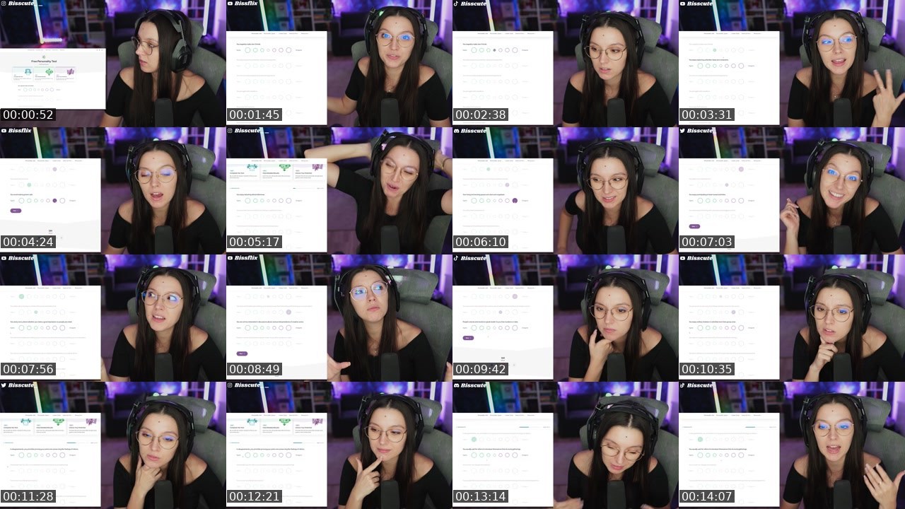 Contact-sheet preview of Bisscute's Twitch recording