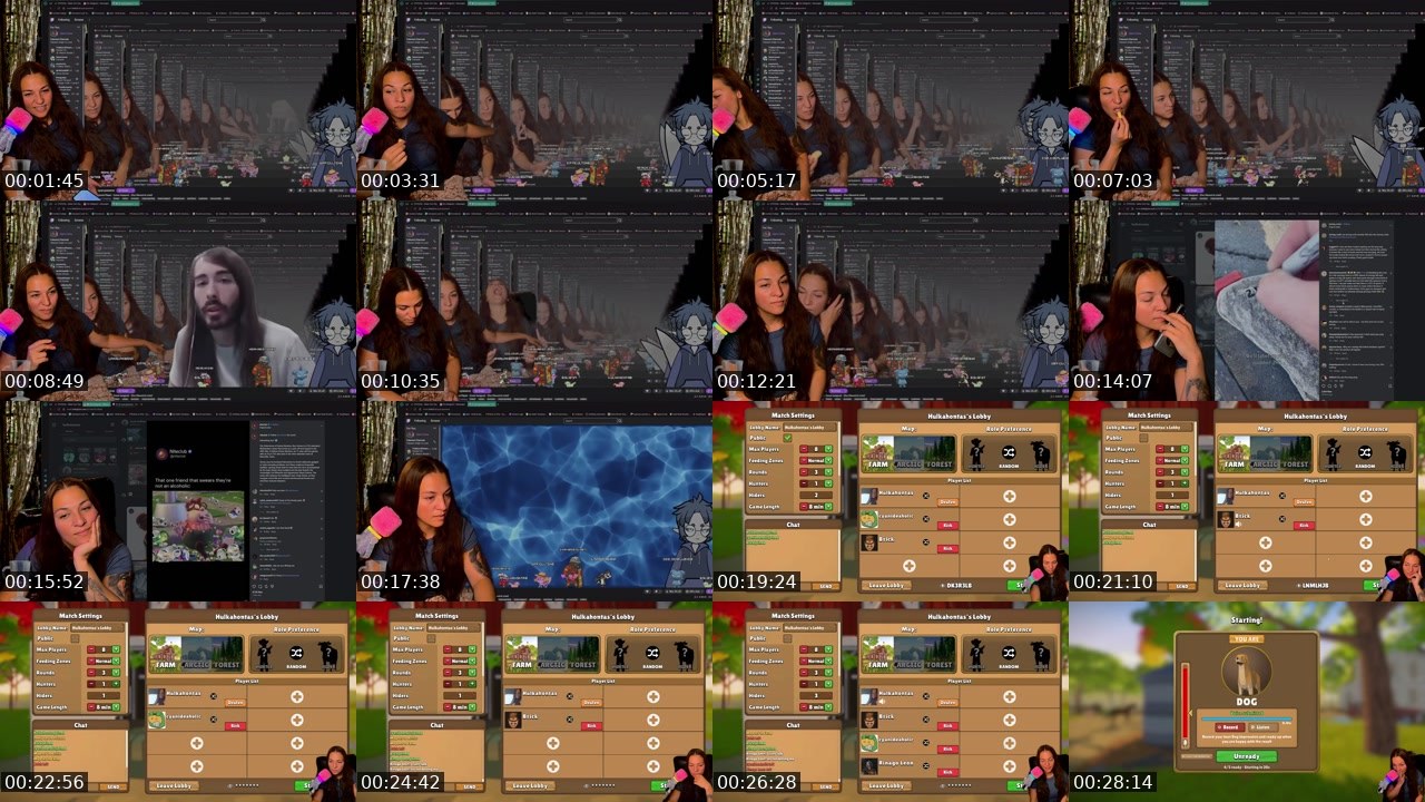 Contact-sheet preview of Hulkahontas's Twitch recording