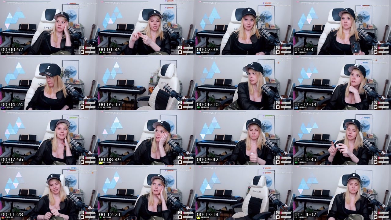 Contact-sheet preview of Swebliss's Twitch recording