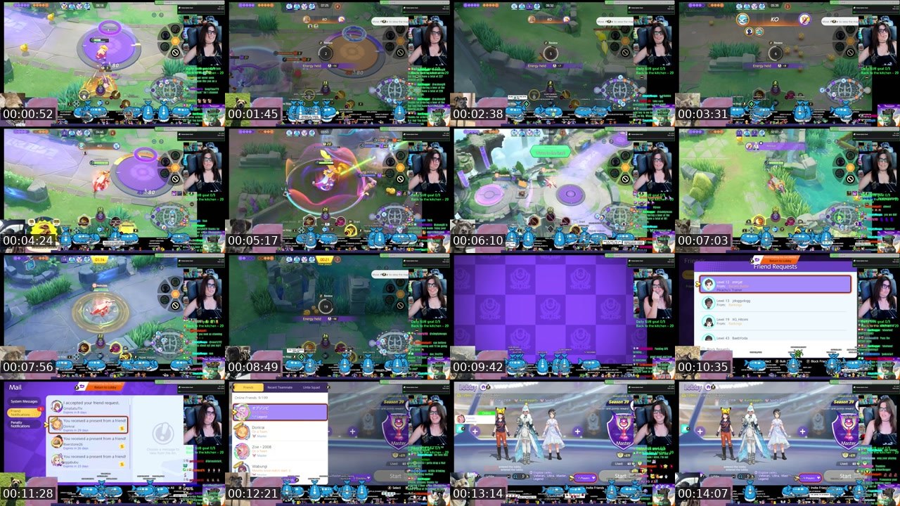 Contact-sheet preview of AuntKegger's Twitch recording