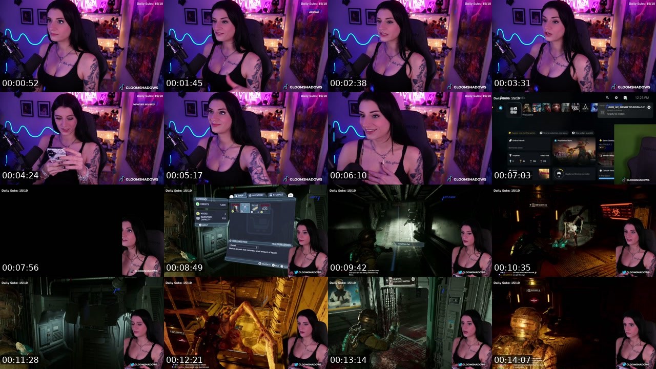 Contact-sheet preview of Gloomshadows's Twitch recording