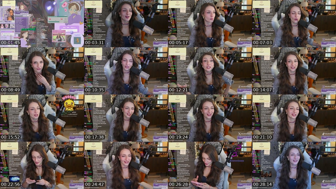 Contact-sheet preview of duckiedoll's Twitch recording