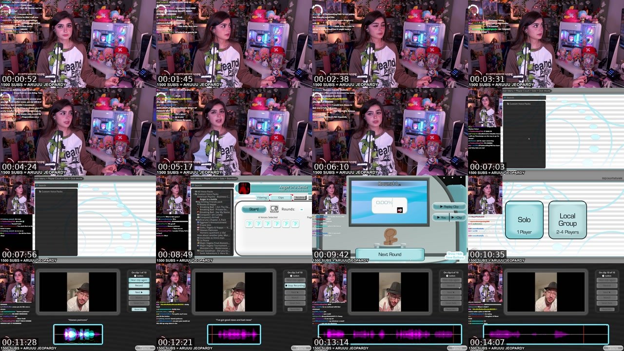 Contact-sheet preview of ARUUU's Twitch recording