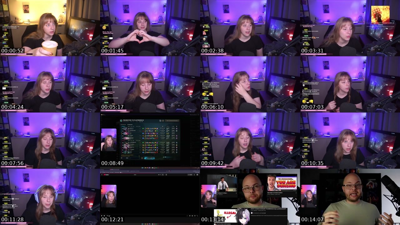 Contact-sheet preview of ressbie's Twitch recording