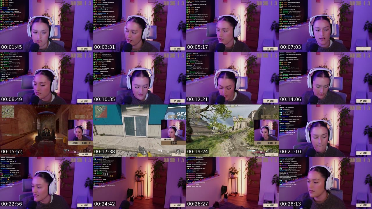 Contact-sheet preview of LadyGut's Twitch recording
