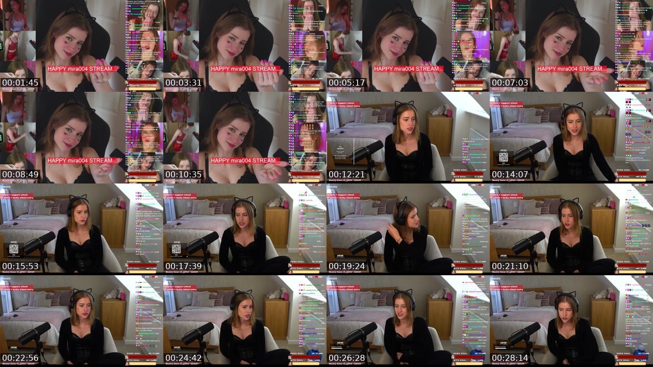 Contact-sheet preview of mira004's Twitch recording