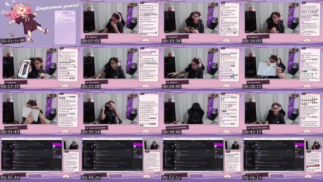 Contact-sheet preview of hitomikeiko's Twitch recording