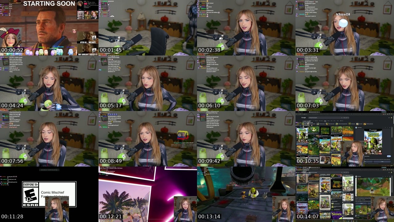 Contact-sheet preview of catsen's Twitch recording