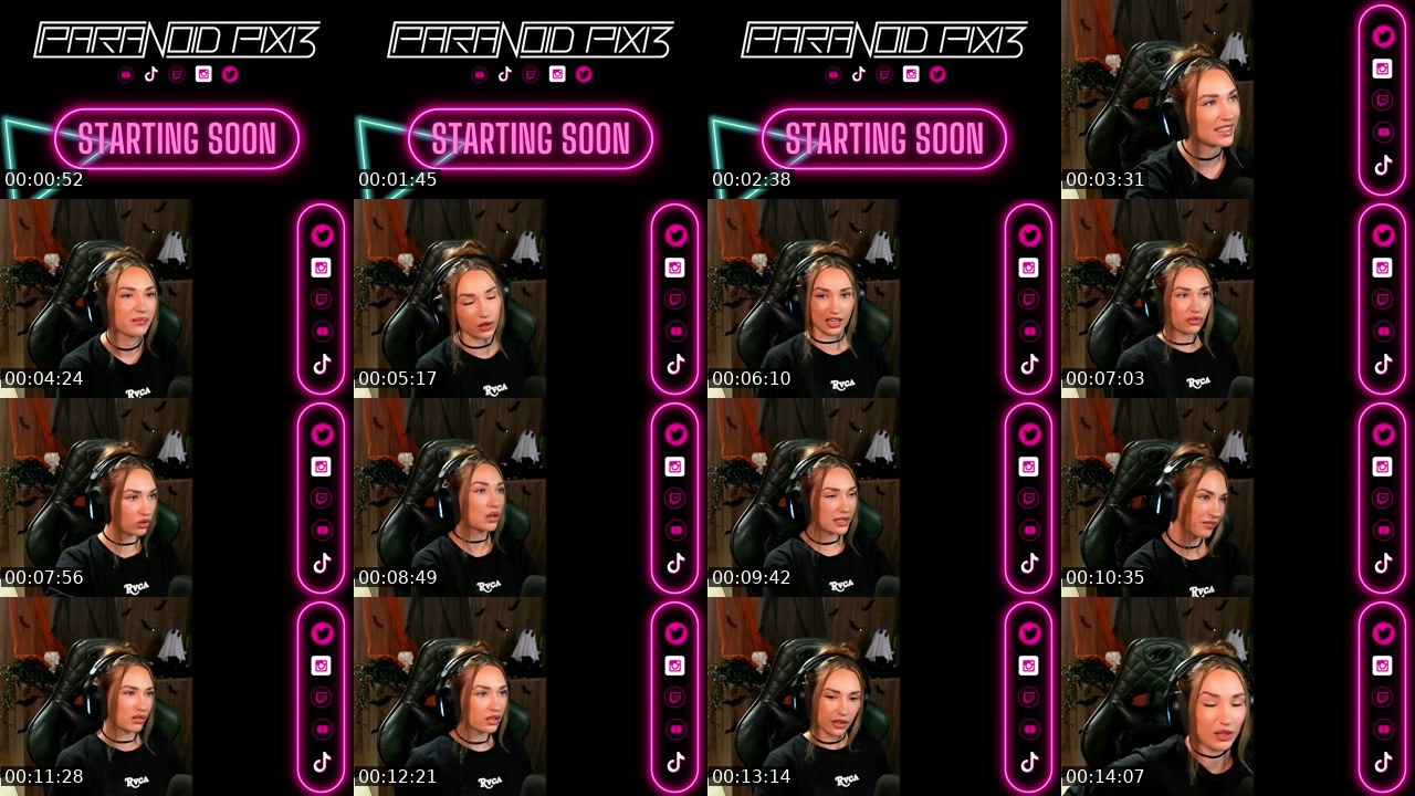 Contact-sheet preview of ParanoidPixi3_ZA's Twitch recording