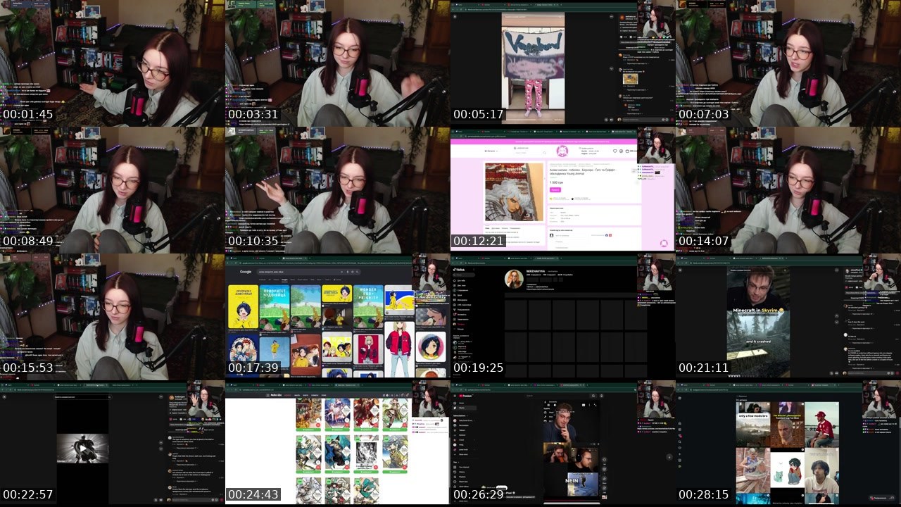 Contact-sheet preview of NERZHAVIYKA's Twitch recording