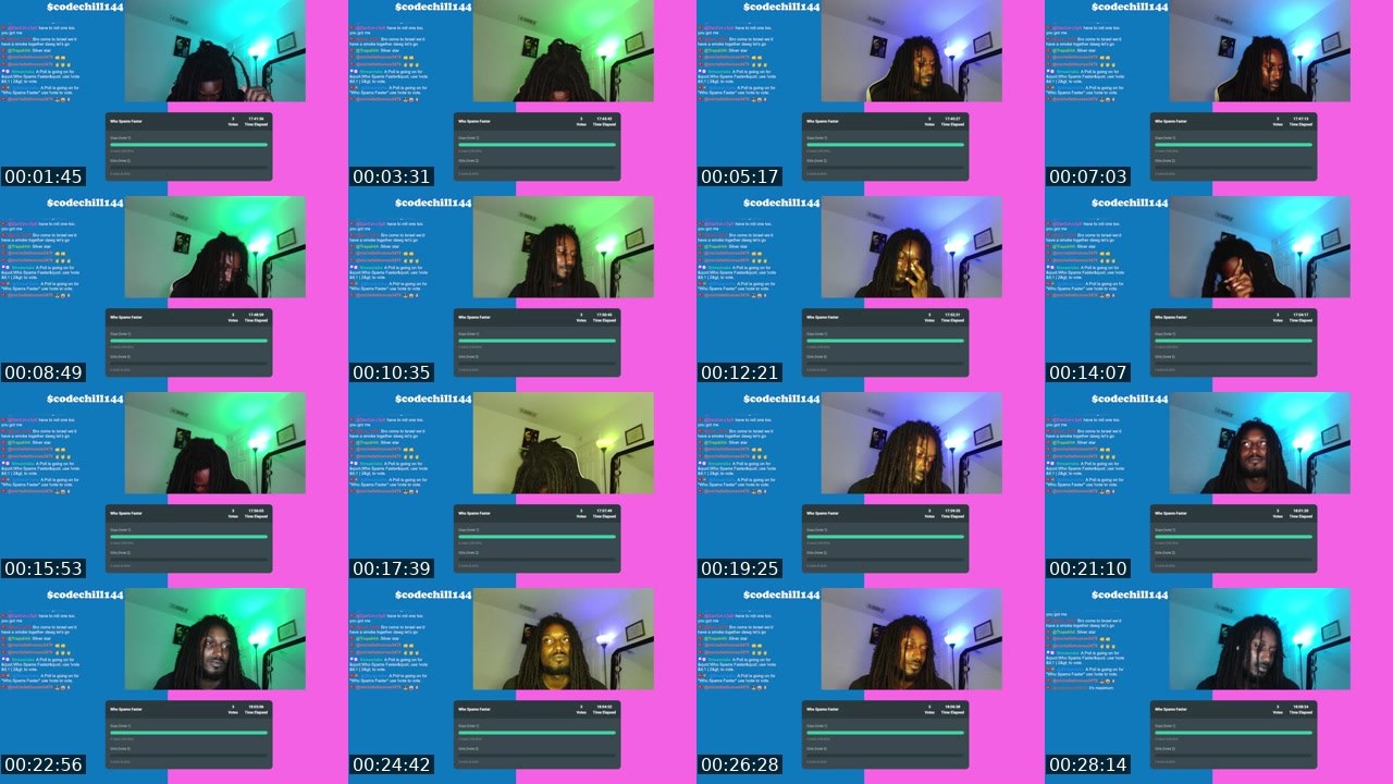 Contact-sheet preview of CodeChill504's Twitch recording