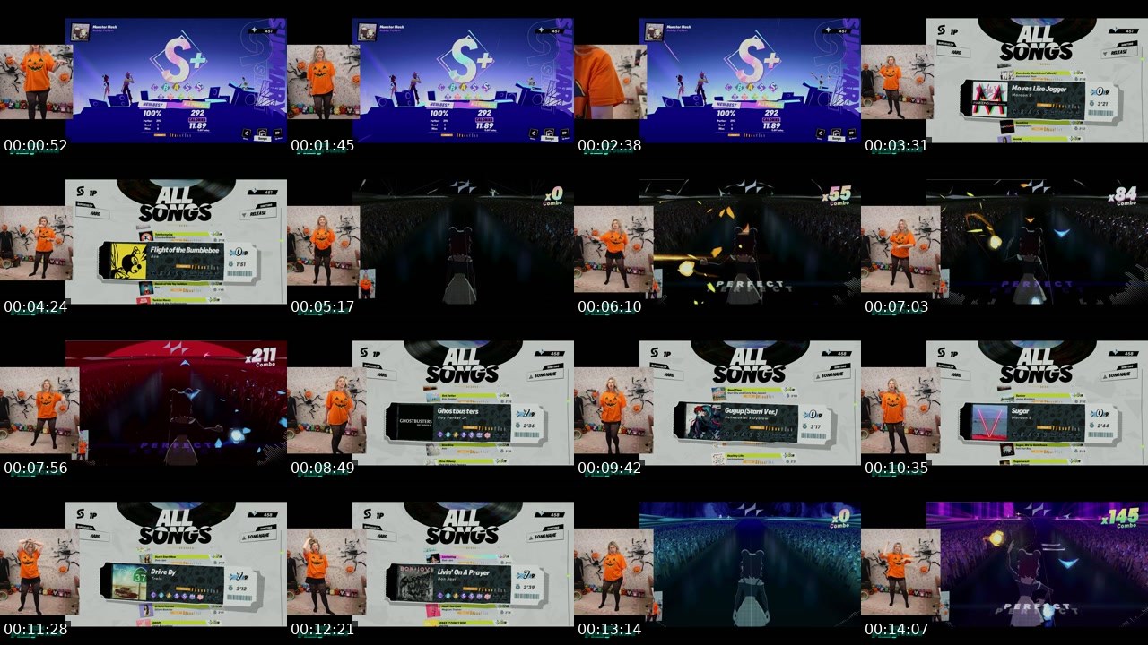Contact-sheet preview of HappyHappyGal's Twitch recording