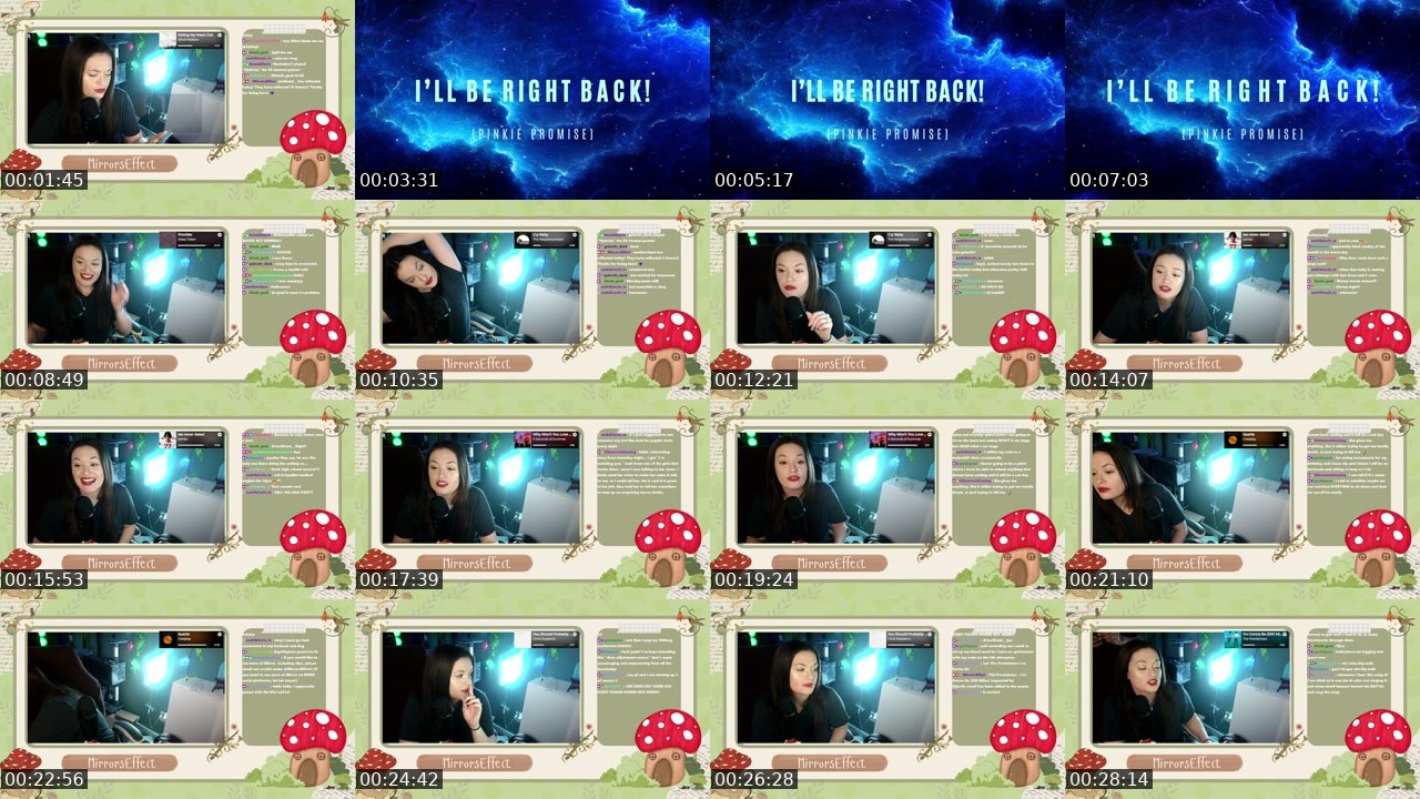 Contact-sheet preview of MirrorsEffect's Twitch recording