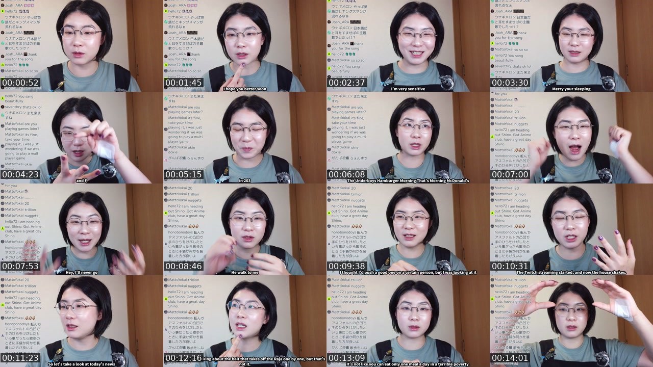 Contact-sheet preview of yoruno_shino's Twitch recording