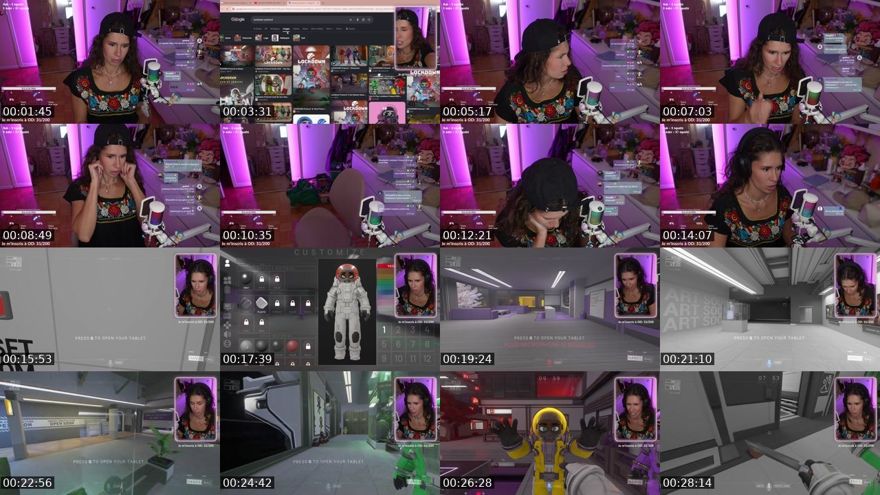 Contact-sheet preview of TotallyYas's Twitch recording