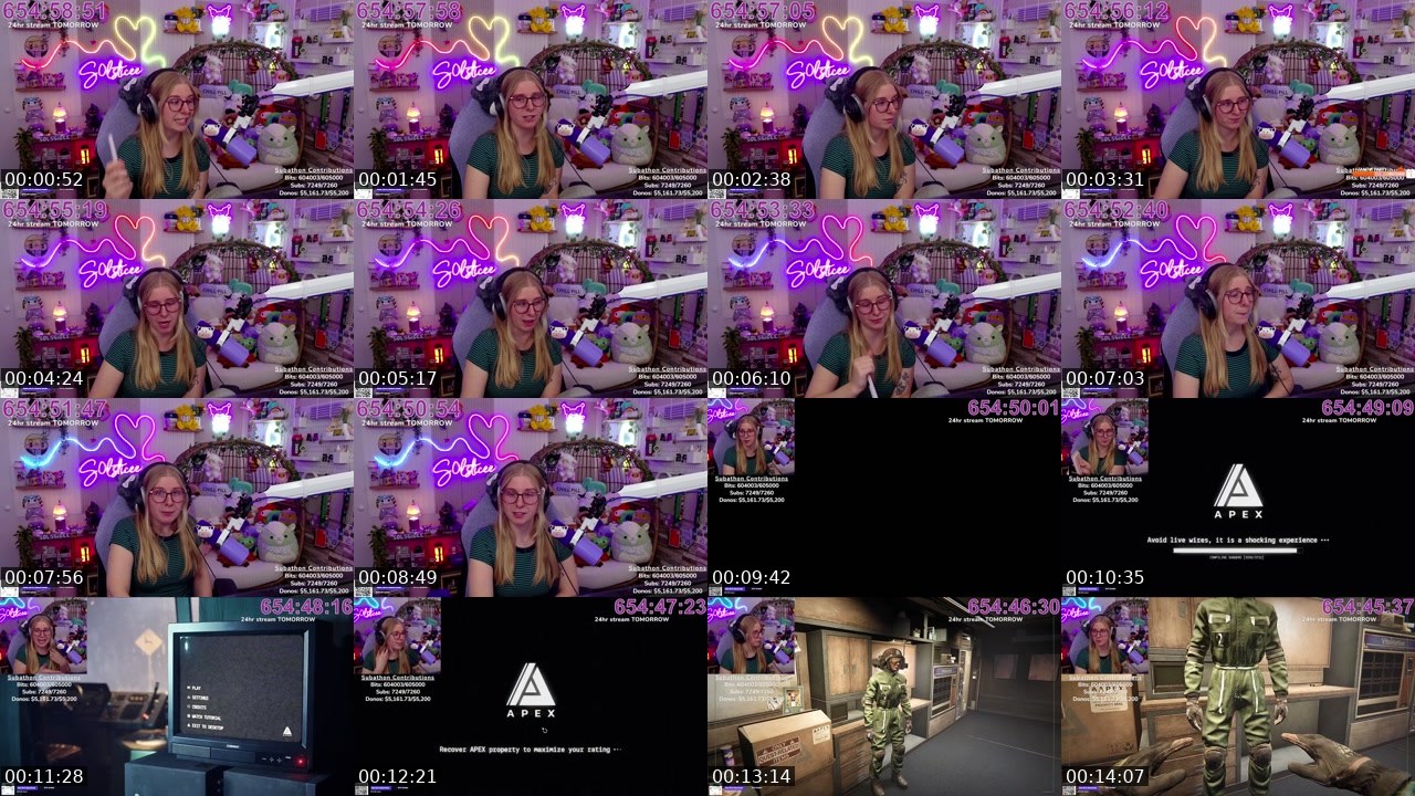 Contact-sheet preview of S0lsticee's Twitch recording