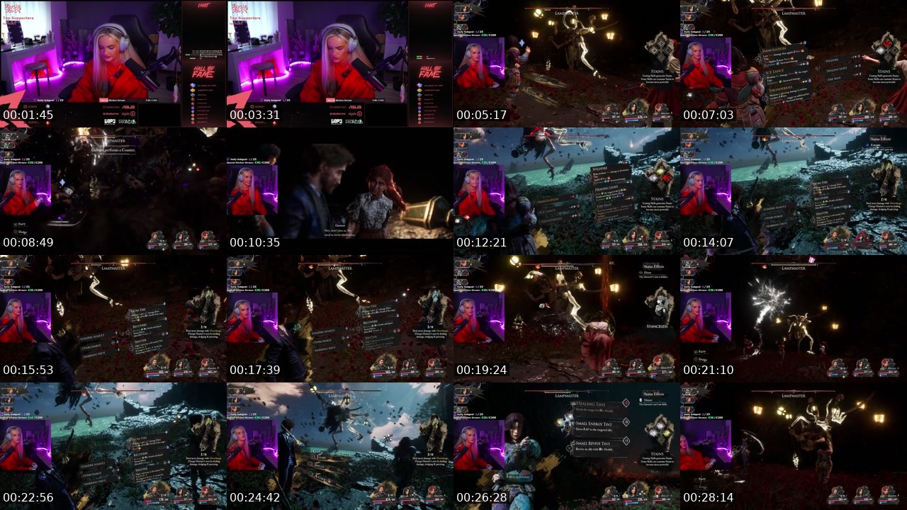 Contact-sheet preview of RosieRiver's Twitch recording
