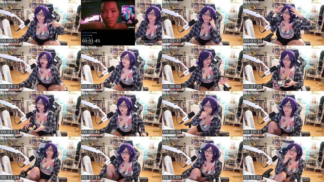 Contact-sheet preview of Honeebell's Twitch recording
