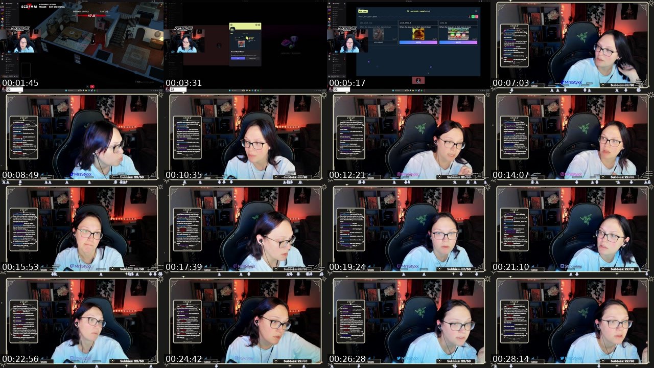 Contact-sheet preview of MrsStyxx's Twitch recording